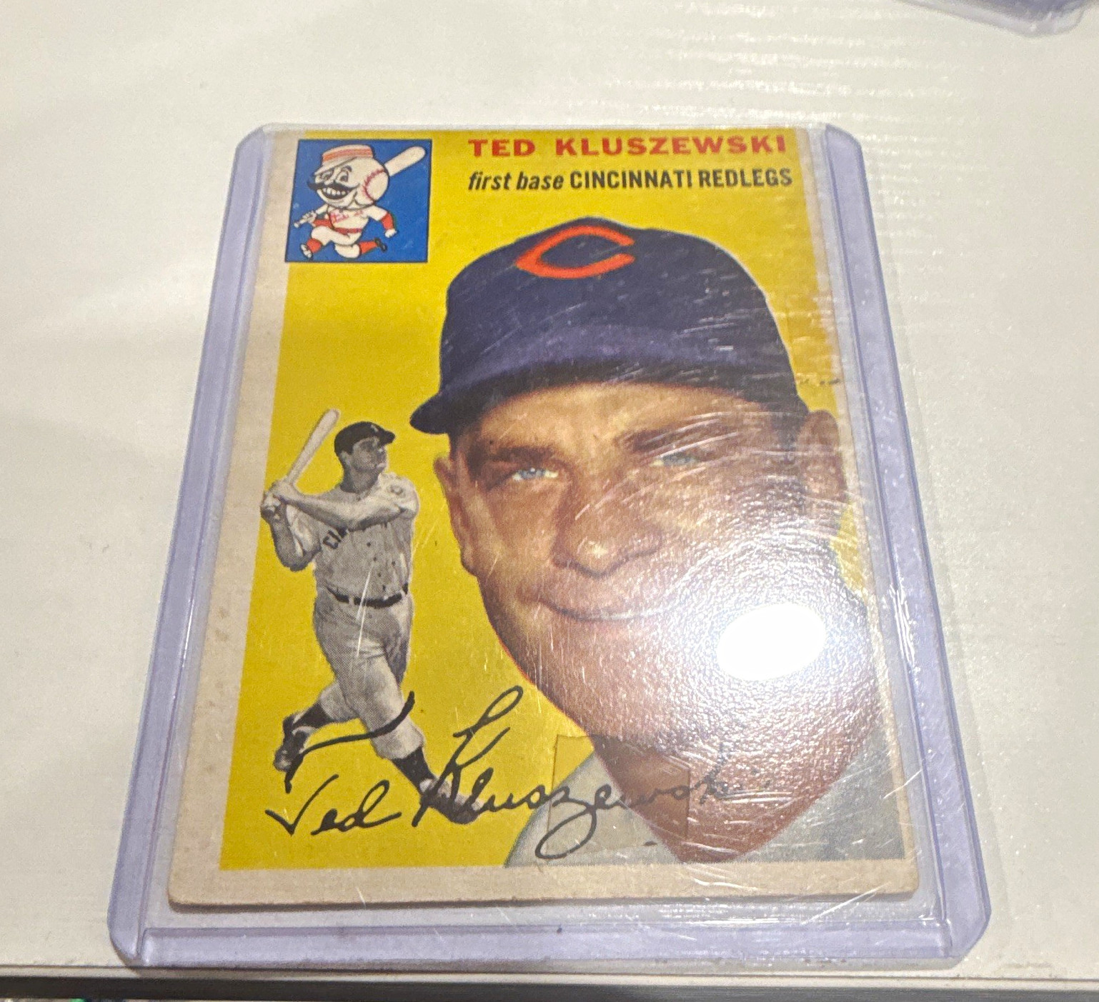 Topps 1954 Topps Ted Kluszewski #7 Cincinnati Reds White Back Base Set