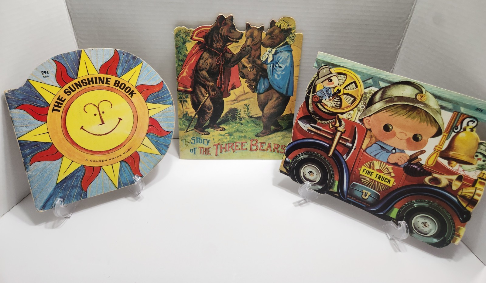Lot of 3 Vintage Children's Shaped Books