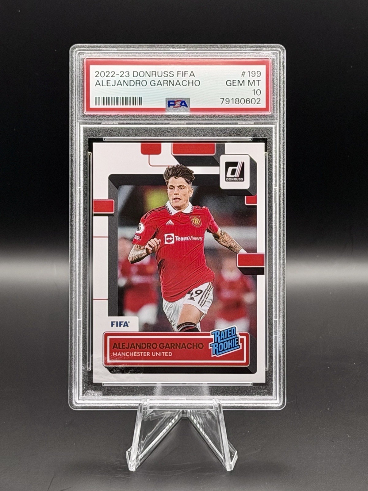 Panini Donruss 2022-23 Rated Rookie Alejandro Garnacho #199 Man Utd PSA 10