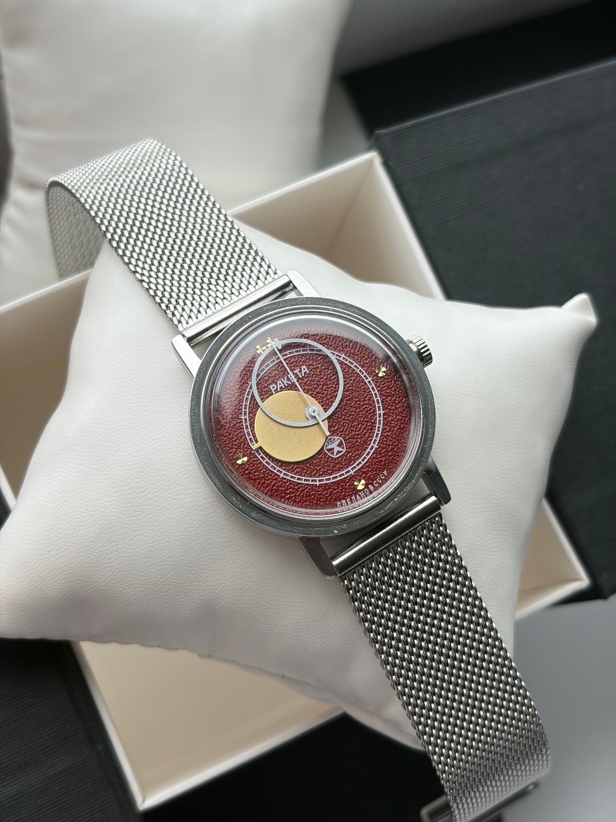 UNWORN Rare- Kopernik 1980s (Raketa) - RED Soviet Vintage Personalized Watch.