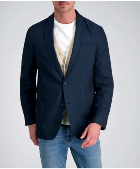 Haggar Mens Smart Wash Birdseye Sport Coat Jacket Blazer Dark Navy (Q92K) Haggar Mens Smart Wash Birdseye Sport Coat Jacket Blazer Dark Navy (Q92K)