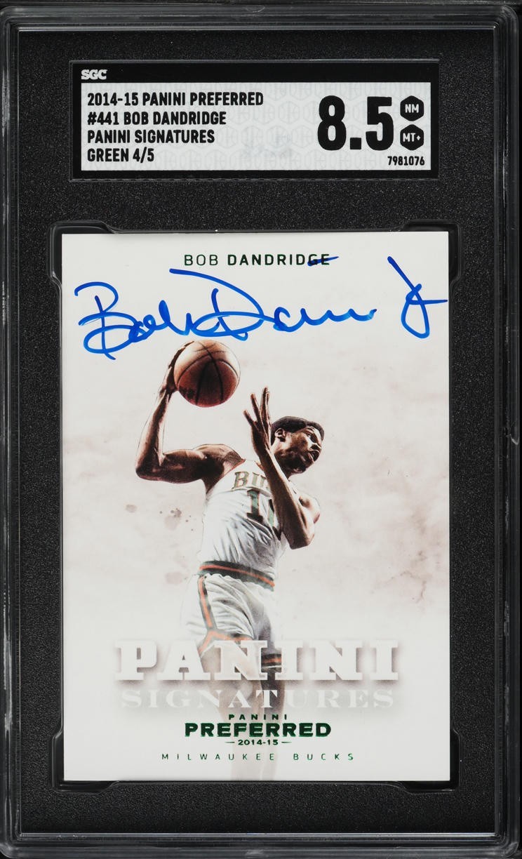 /5 Bob Dandridge Auto ON CARD 2014-15 Preferred Autograph Green HOF SP SGC 8.5 /5 Bob Dandridge Auto ON CARD 2014-15 Preferred Autograph Green HOF SP SGC 8.5
