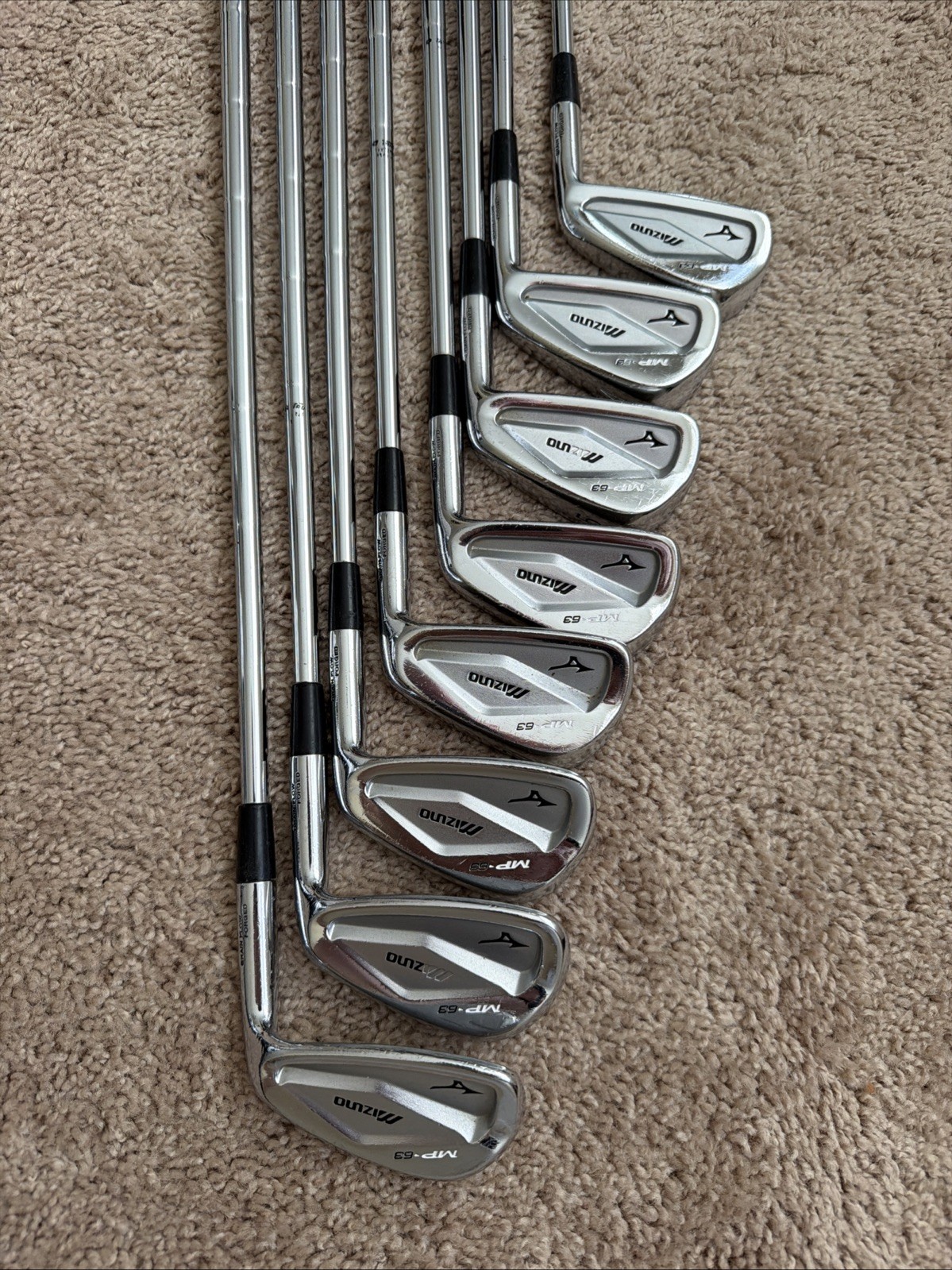 Mizuno MP-63 Iron Set 3-PW 8 Clubs Forged Steel Stiff Golf Clubs Exc Cond