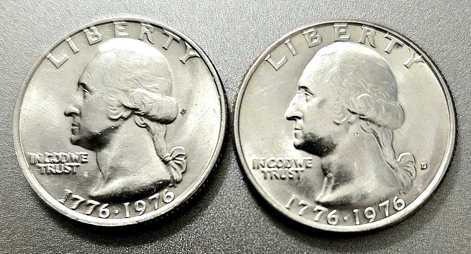 (2)  1776-1976 Bicentennial Washington Quarters: P&D.  High Grade Coins.
