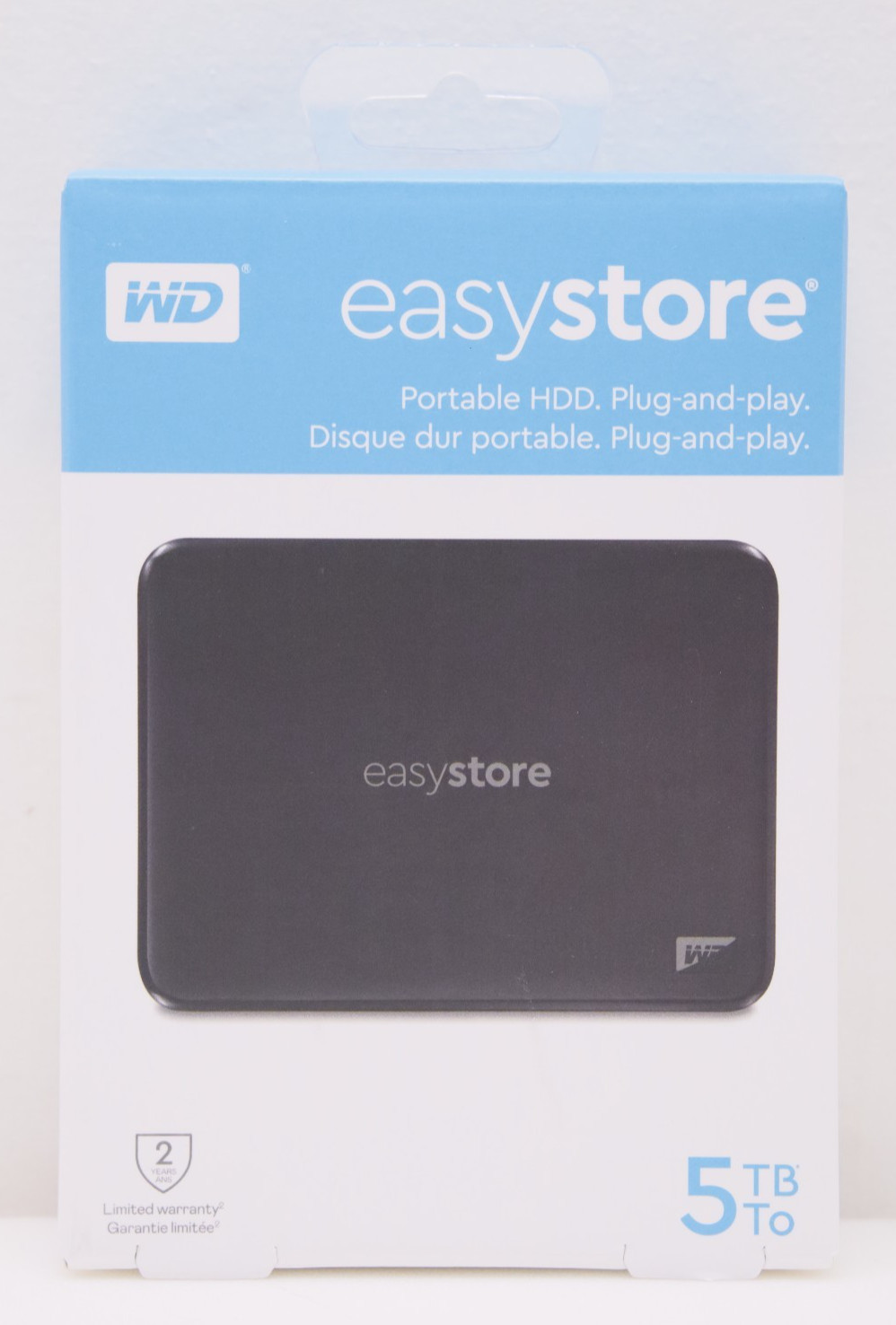 WD WDBAJP0050BBK-WESN Easystore 5TB External USB 3.0 Portable Hard Drive - Black
