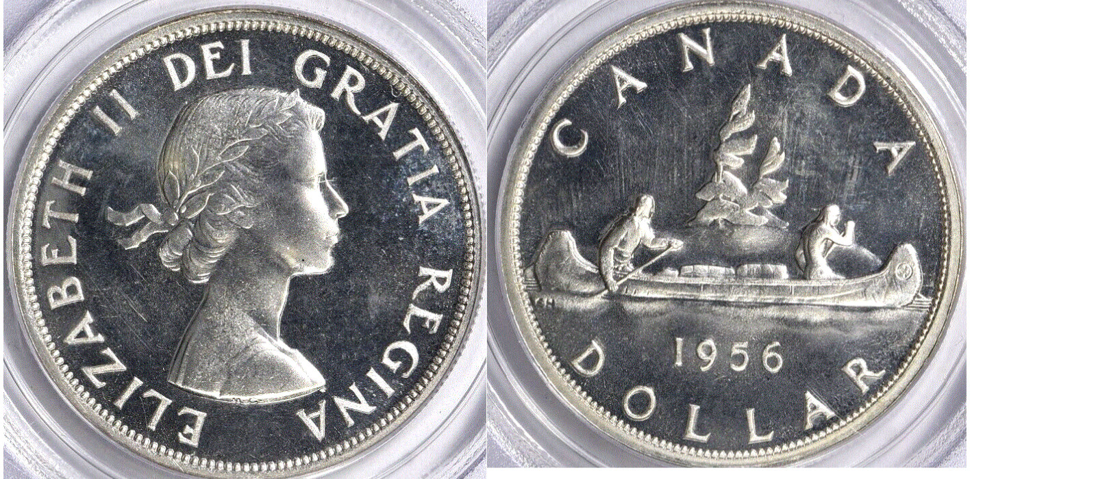 Canada, 1956 Elizabeth II Dollar. PCGS PL 66. 6,500 Mintage. Canada, 1956 Elizabeth II Dollar. PCGS PL 66. 6,500 Mintage.