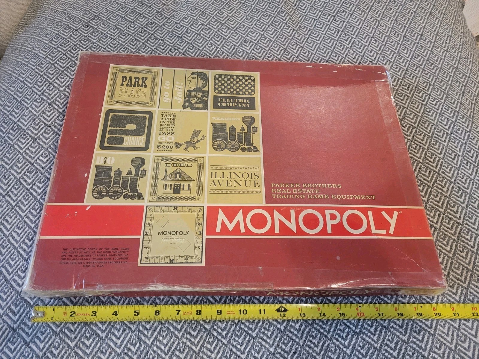 Vintage 1970s Monopoly Board Game Parker Brothers Red Box Complete Set