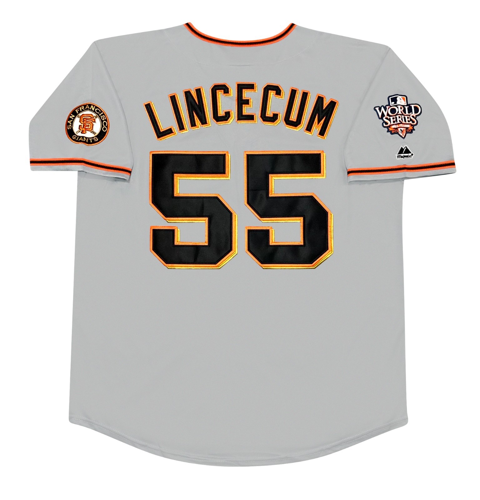Tim Lincecum 2010 San Francisco Giants World Series Grey Road Men\'s Jersey Tim Lincecum 2010 San Francisco Giants World Series Grey Road Men\'s Jersey