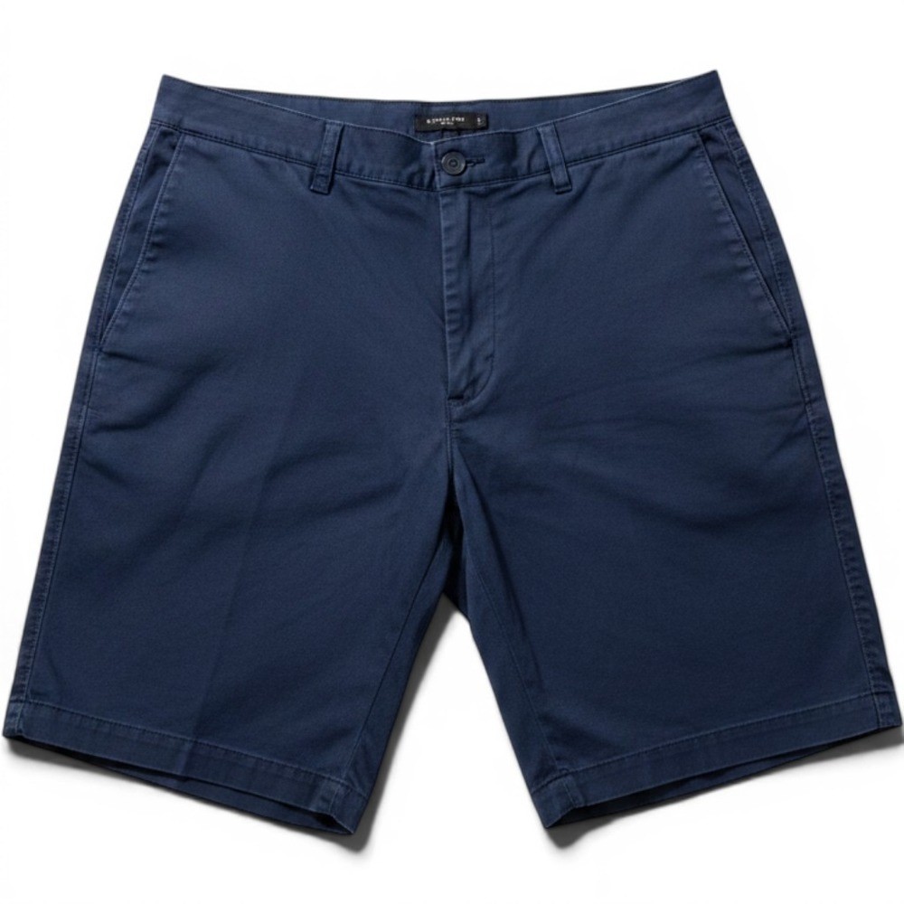 Banana Republic Emerson Shorts Mens 35 Navy Blue Chino Philipsburg Solid 1845-02