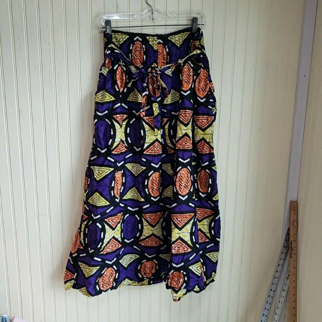 Uniti Casuals Skirt Womens One Size Fits Most Multicolor Geometric Tribal Maxi