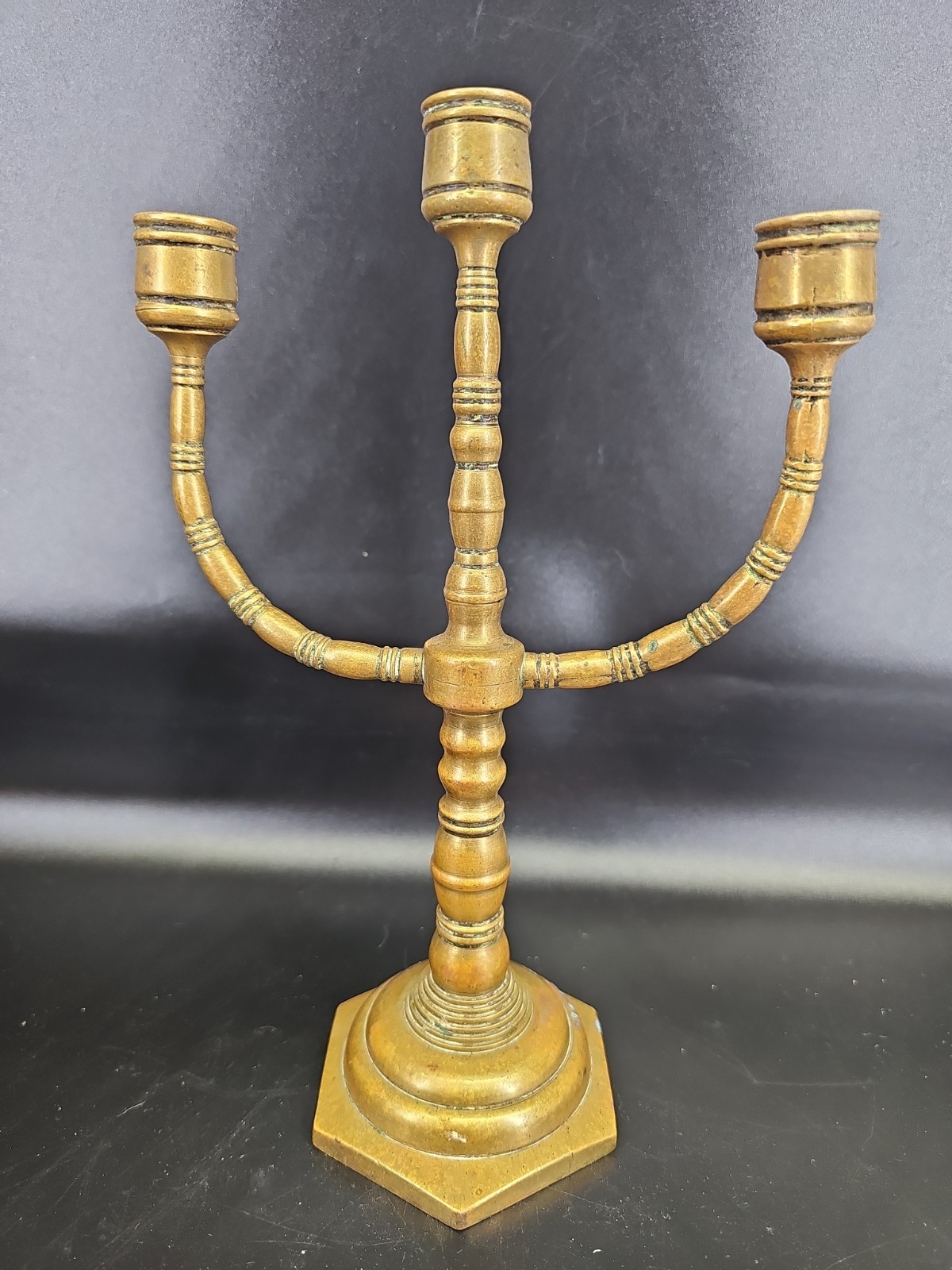 Rare Antique 18th c Dutch Solid Brass Candelabra Candlestick Dutch Rare Antique 18th c Dutch Solid Brass Candelabra Candlestick Dutch