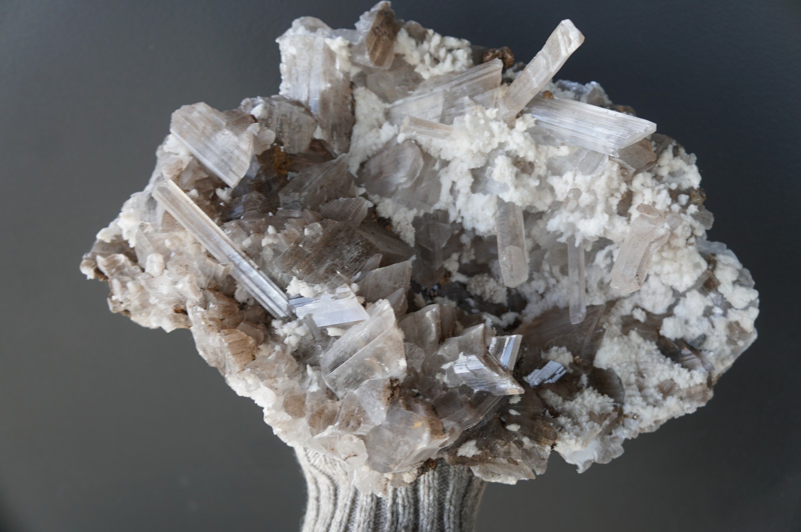 Very Large Cluster quartz With calcite, Mongolia Mineral Specimen Minerals