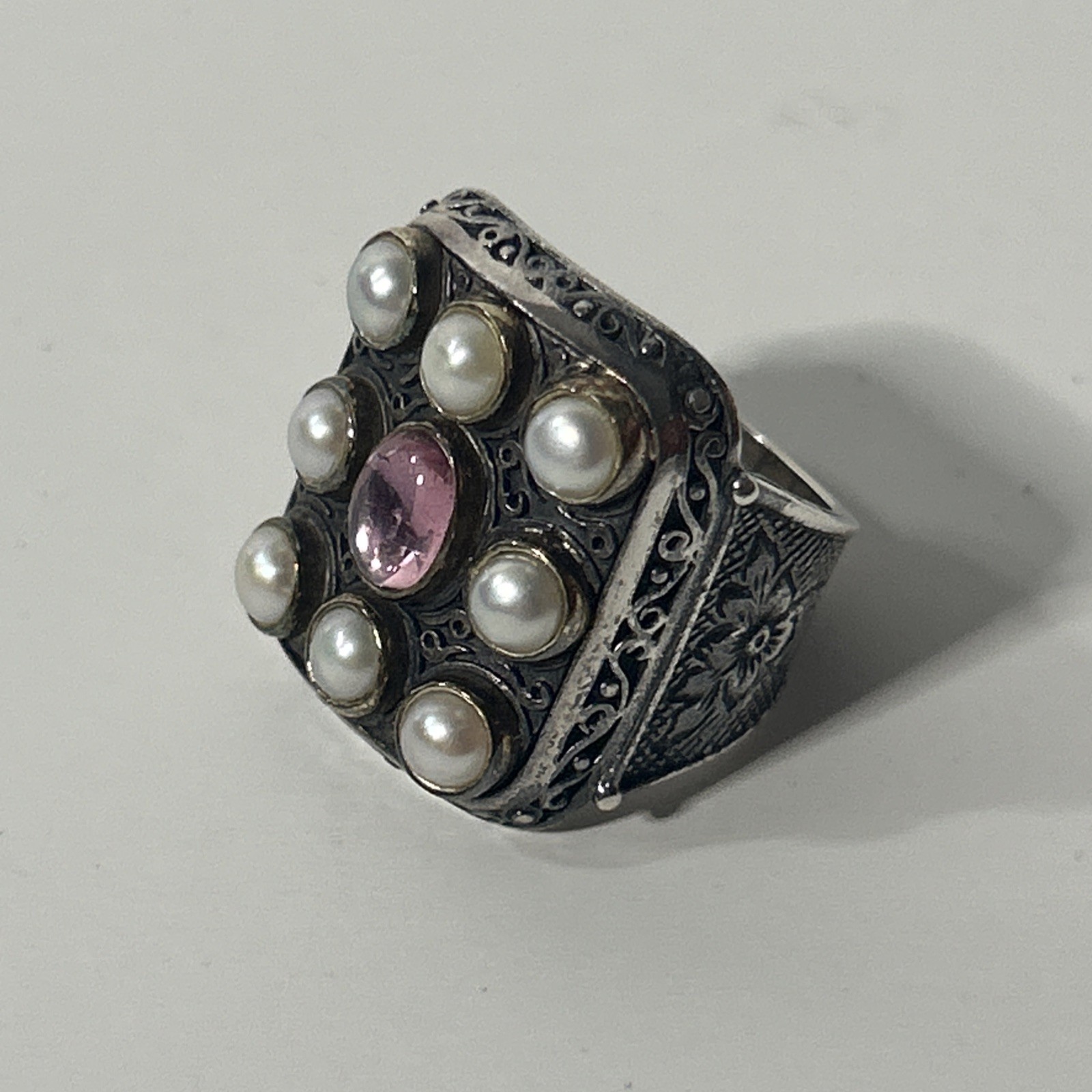 Konstantino Ring 6 Tourmaline Pearl Sterling 925 18K