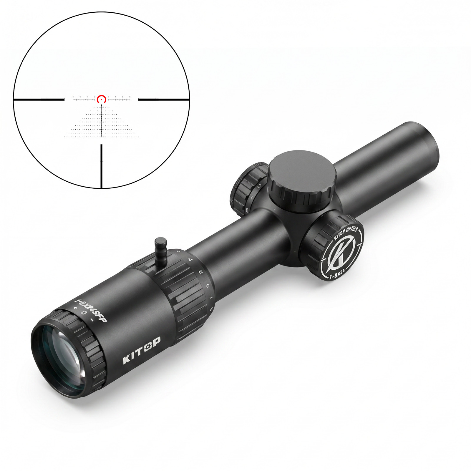 KiTOP 1-8x24mm LPVO Rifle Scope SFP Illuminated Reticle Hunting Scope w/ Mount