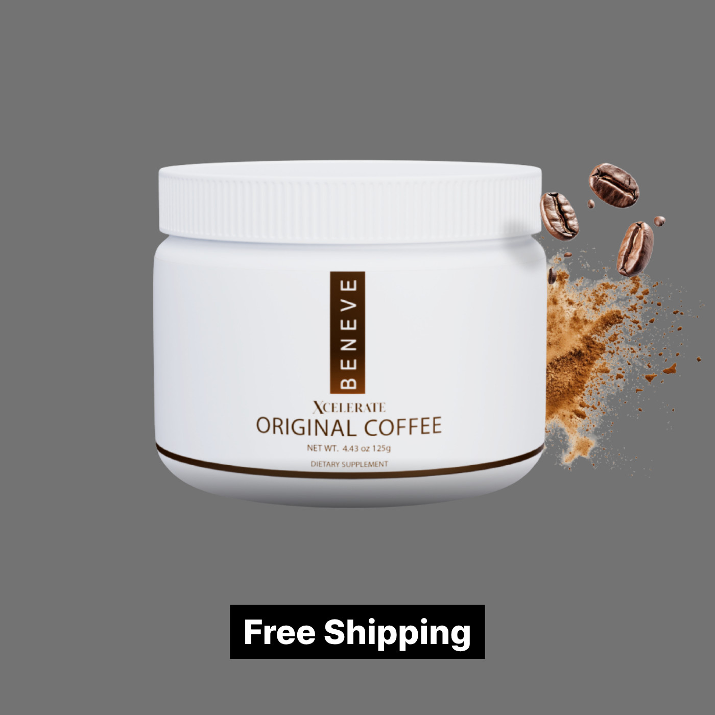 Beneve Xcelerate Original Coffee Energy Drink Powder 30 Servings 4.43 oz