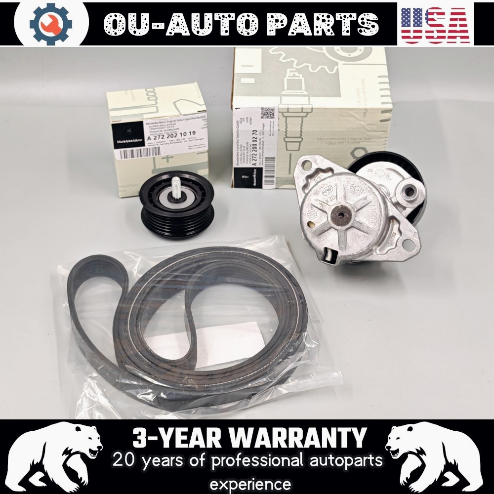 NEW OEM Serpentine Belt Drive Kit A2722000270 For Mercedes C300 C350 E350 E550