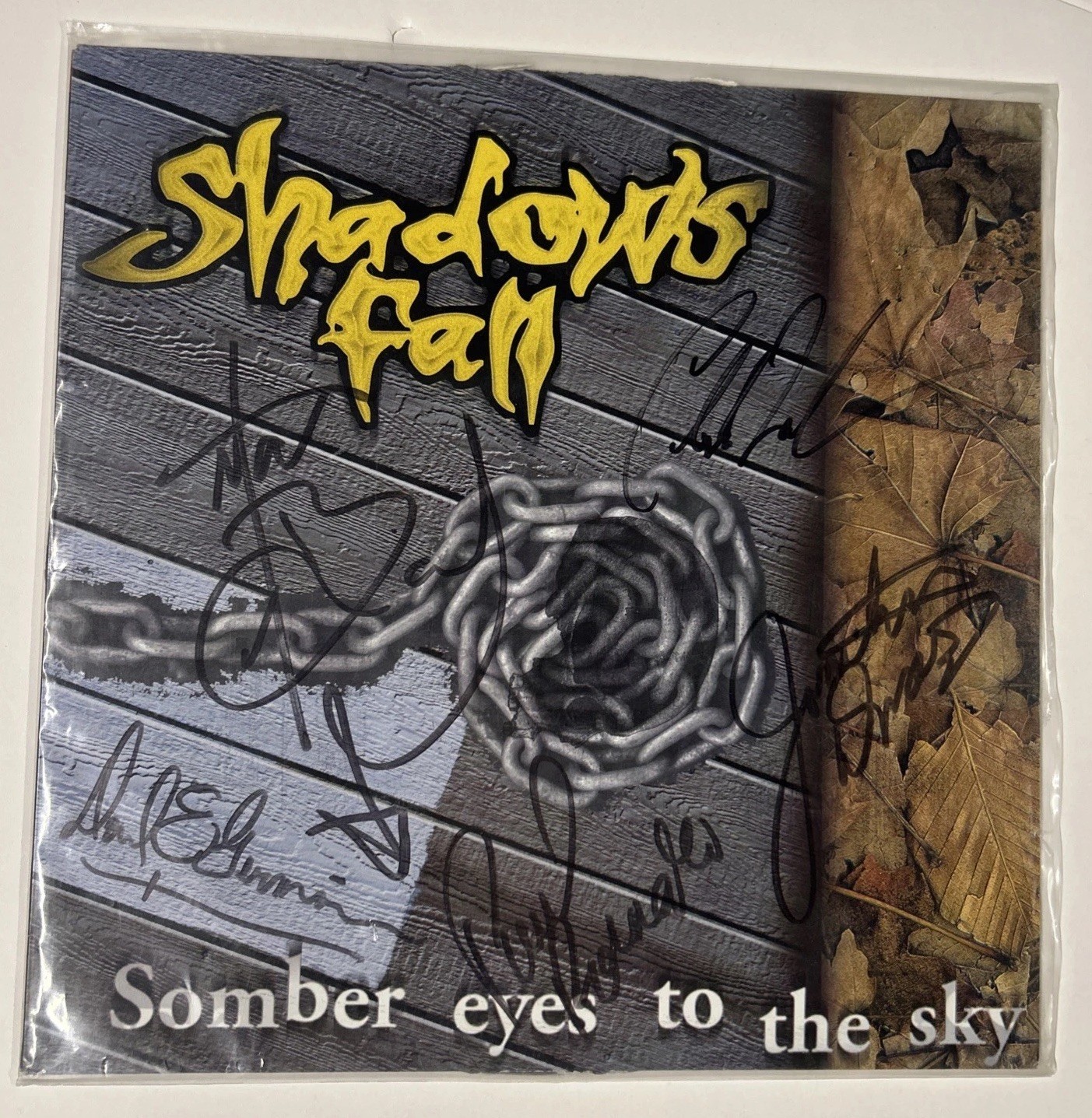 Vintage 1997 Shadows Fall Somber Eyes To The Sky Vinyl Autograph Signed RARE OOP