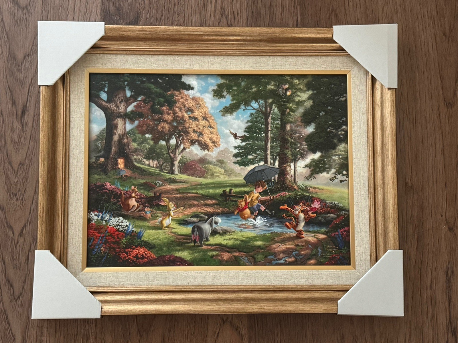 Thomas Kinkade Studios Disney Winnie the Pooh I Framed Canvas Print COA
