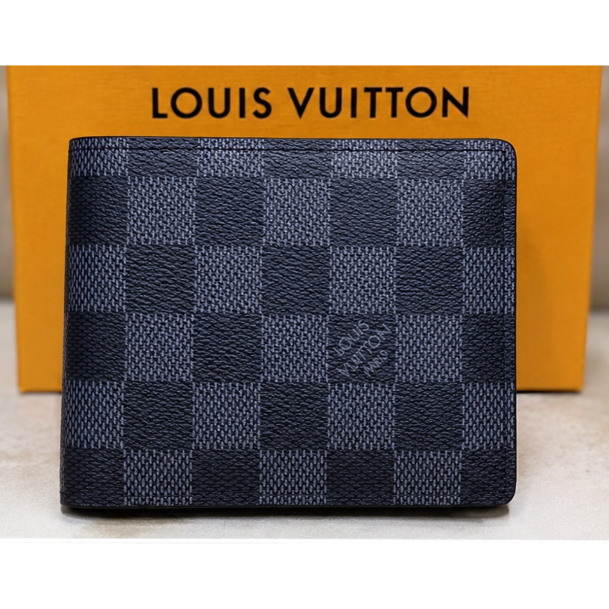 Authentic Louis Vuitton Multiple Bifold Wallet Damier Graphite Canvas - Black