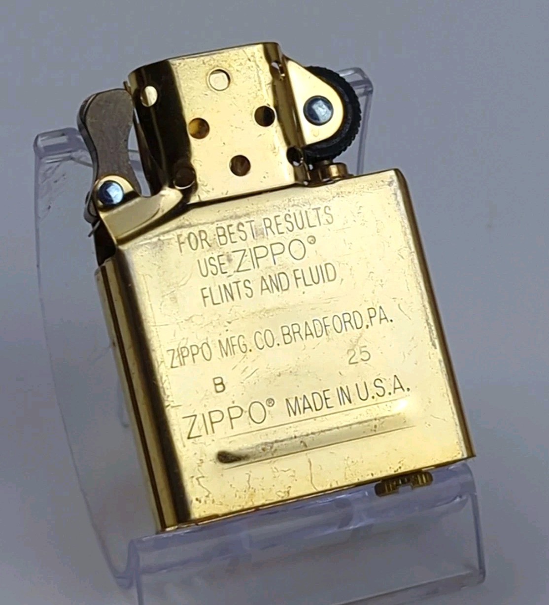 ZIPPO Lighter INSERT - BRASS Plated REPLACEMENT (No Outer Case) Year=2025, NEW