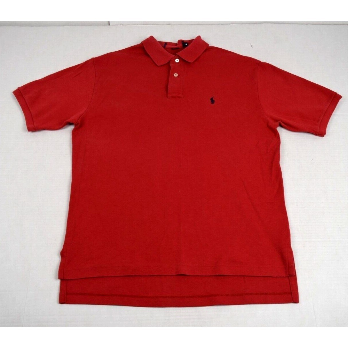 Vintage 90s Polo Ralph Lauren Shirt Mens M Vibrant Red Polo Dark Pony Made USA
