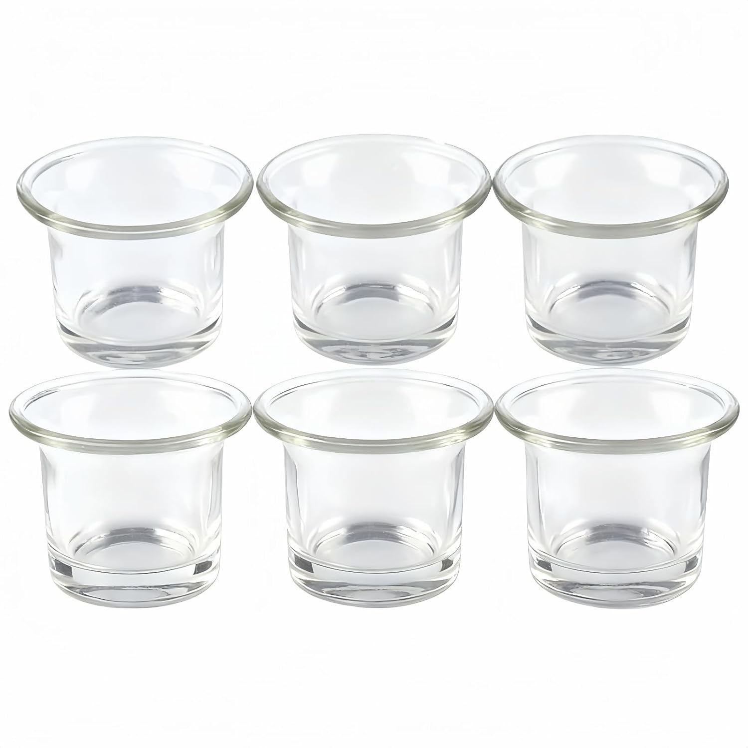 Clear Glass Votive Candle Holders 6 Pcs Tealight Holder Cups Set of Glass