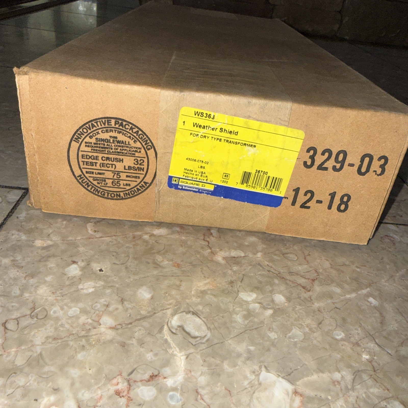SQUARE D WS363 Weather Shield,Low V Dist,D Styl 25-50kV 1H285 SQUARE D WS363 Weather Shield,Low V Dist,D Styl 25-50kV 1H285