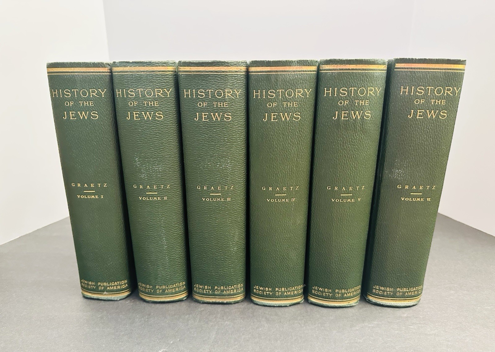 History Of The Jews Heinrich Graetz 1891-1898 Volumes 1-6 Antique Book Set History Of The Jews Heinrich Graetz 1891-1898 Volumes 1-6 Antique Book Set