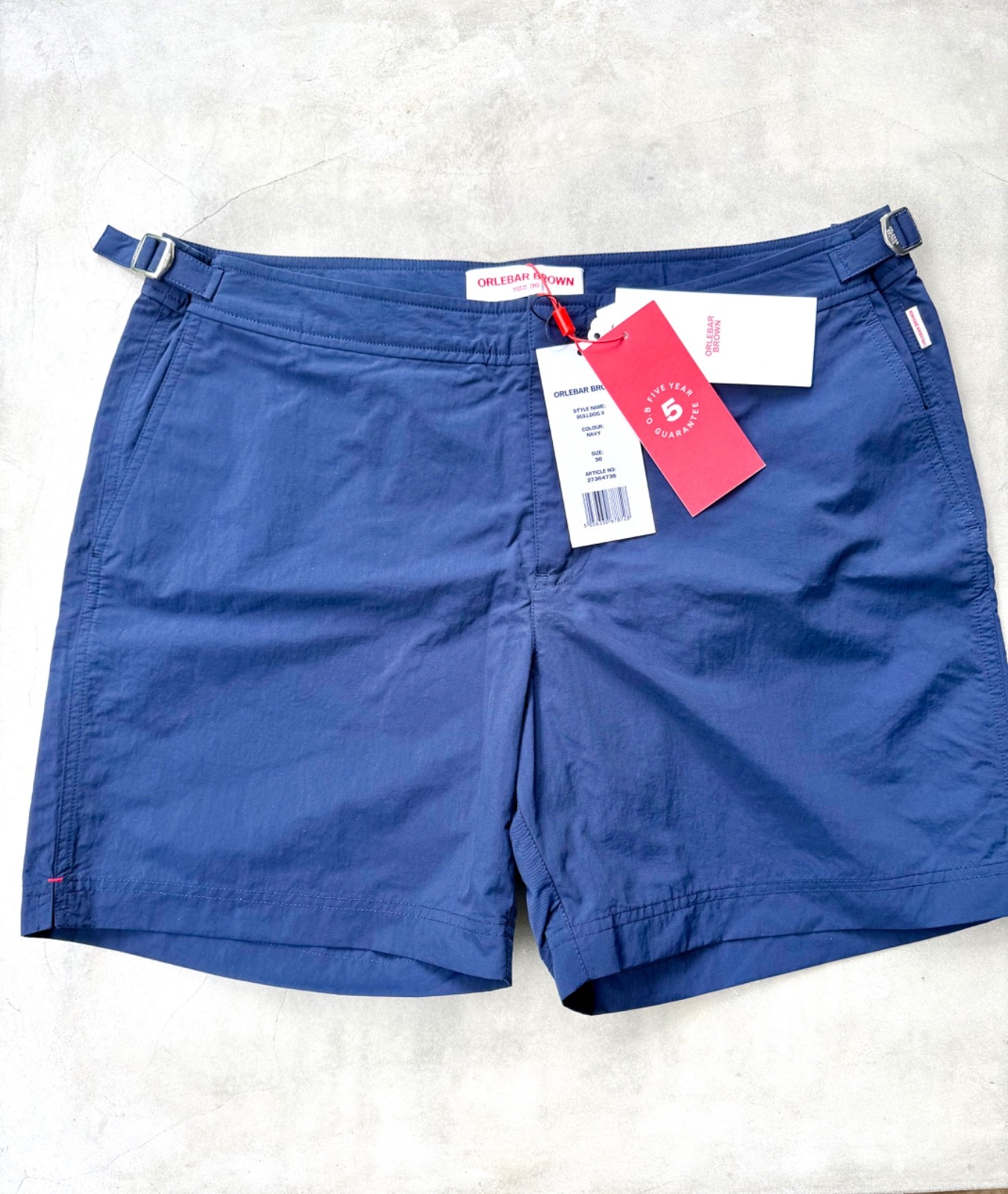 New NWT Orlebar Brown Bulldog Swimming Shorts Trunks Size 36 - Navy