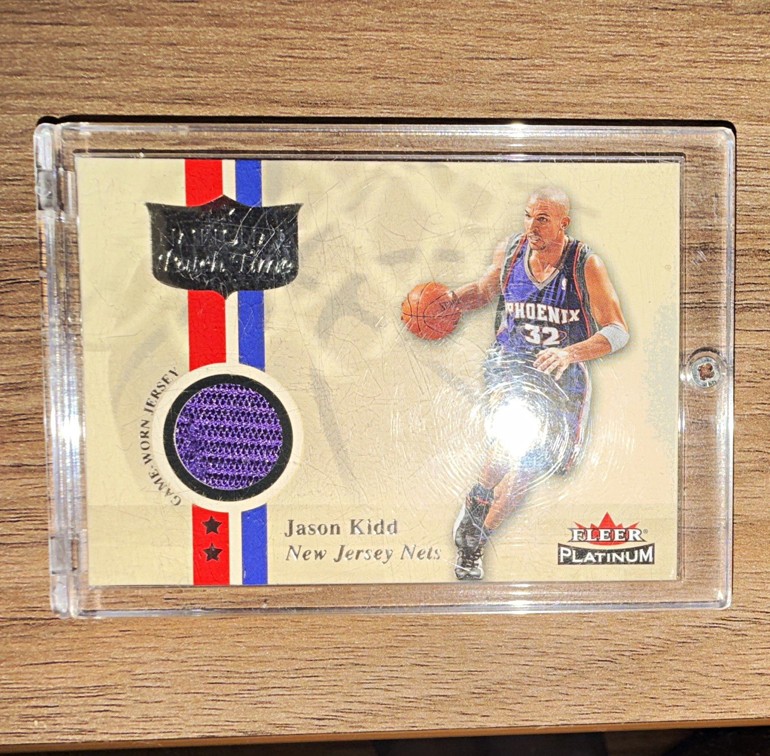 Fleer 2001-02 Fleer Platinum National Patchtime Jason Kidd Nets #10-20 MEM Fleer 2001-02 Fleer Platinum National Patchtime Jason Kidd Nets #10-20 MEM