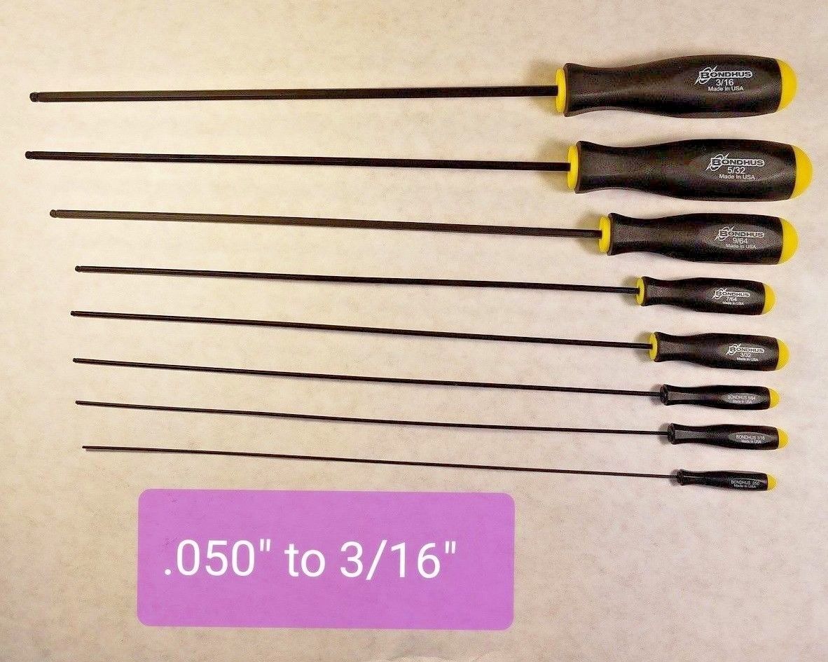 Hex Ball Drivers EXTRA LONG Allen Key . Plus Magnetic Positioning Tool.