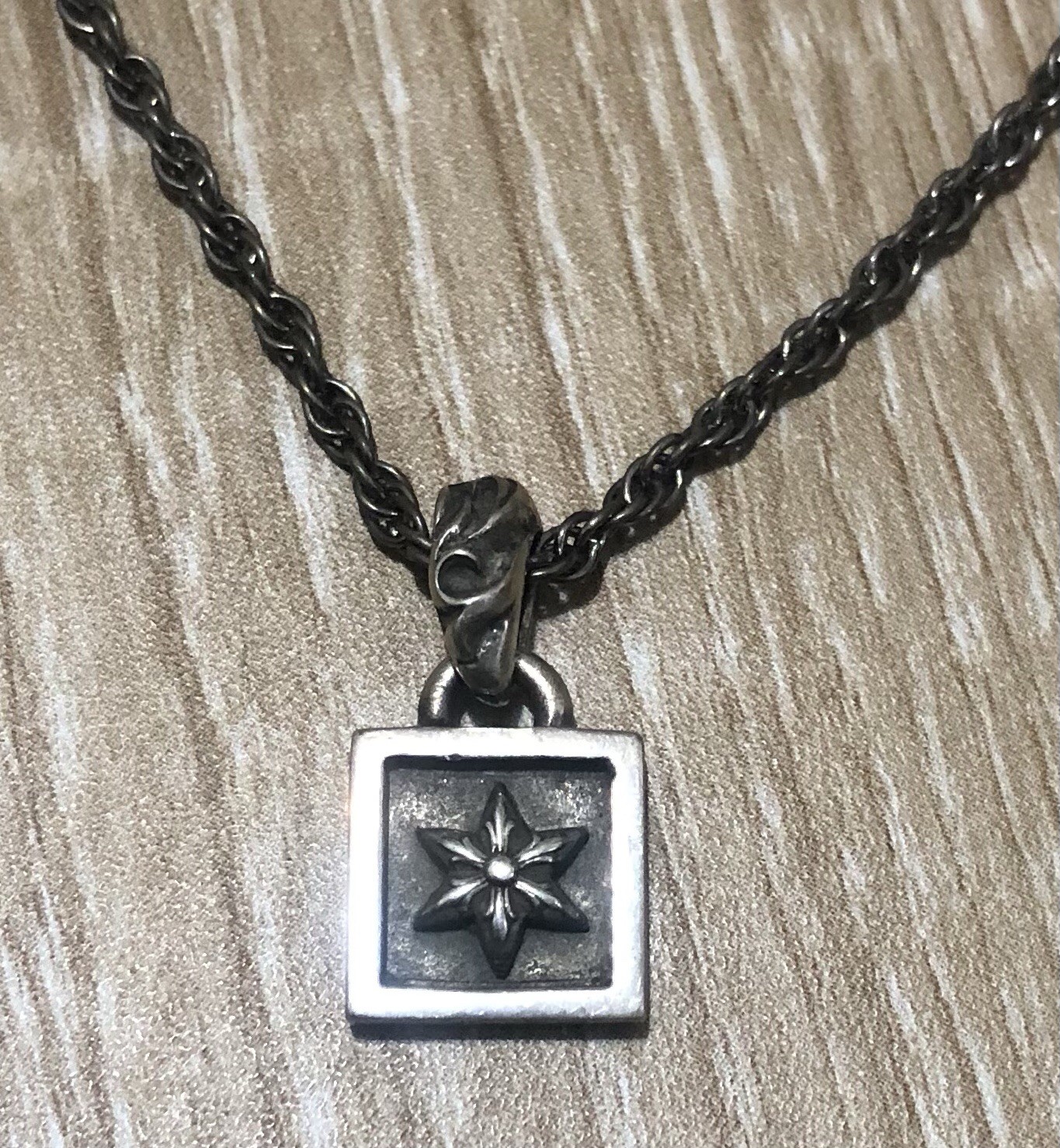 Authentic 1998 Chrome Hearts Framed CH Plus Star Pendant – Vintage New York Find