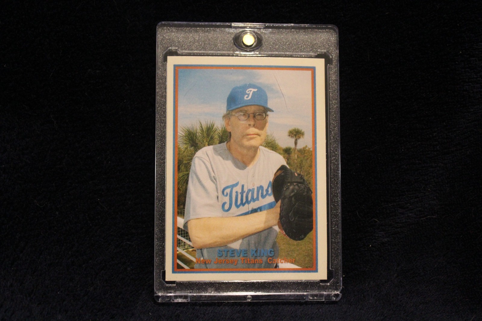 Rare Stephen King Baseball Card, Blockade Billy Edition, Palm Tree Background Rare Stephen King Baseball Card, Blockade Billy Edition, Palm Tree Background