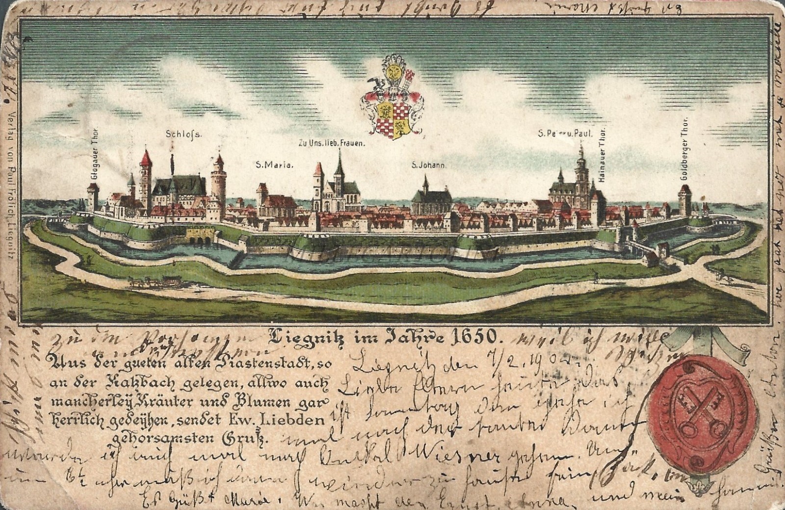 POLAND - Liegnitz im Jahre 1650 Lignica Postcard Ed.Frolich 1904