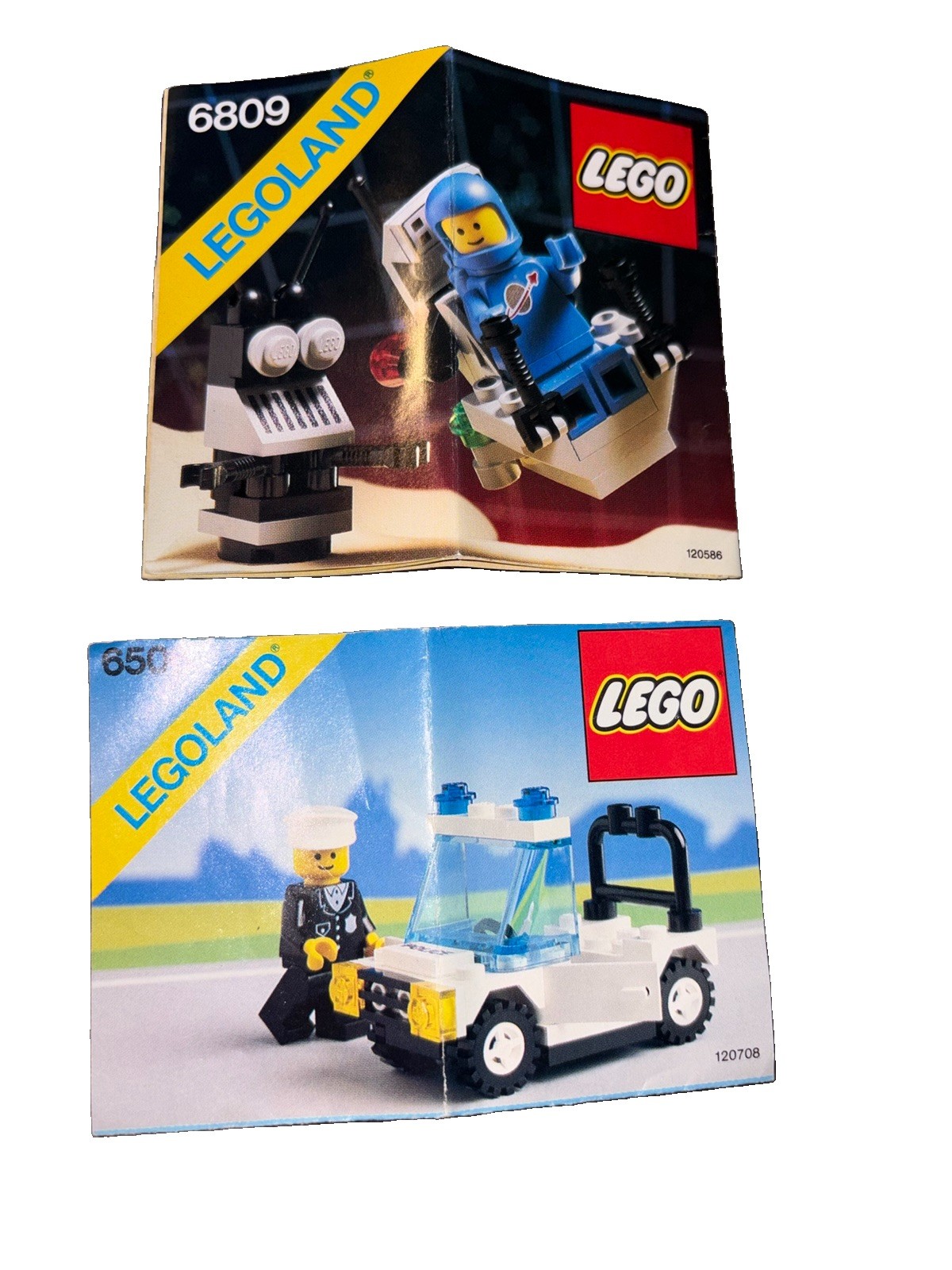 Vtg LEGO Legoland #6506 Precinct Cruiser 89\'  #6809 Xt-5 Space Instruction Lot