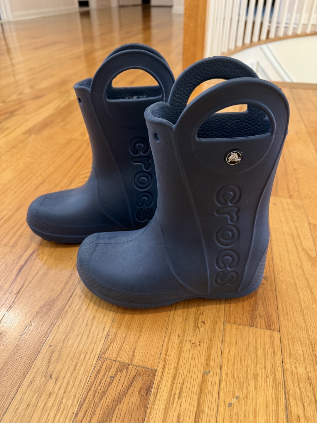 Kids Crocs Handle IT Navy Blue Waterproof Pull On Boots SZ 13 Excellent Cond.