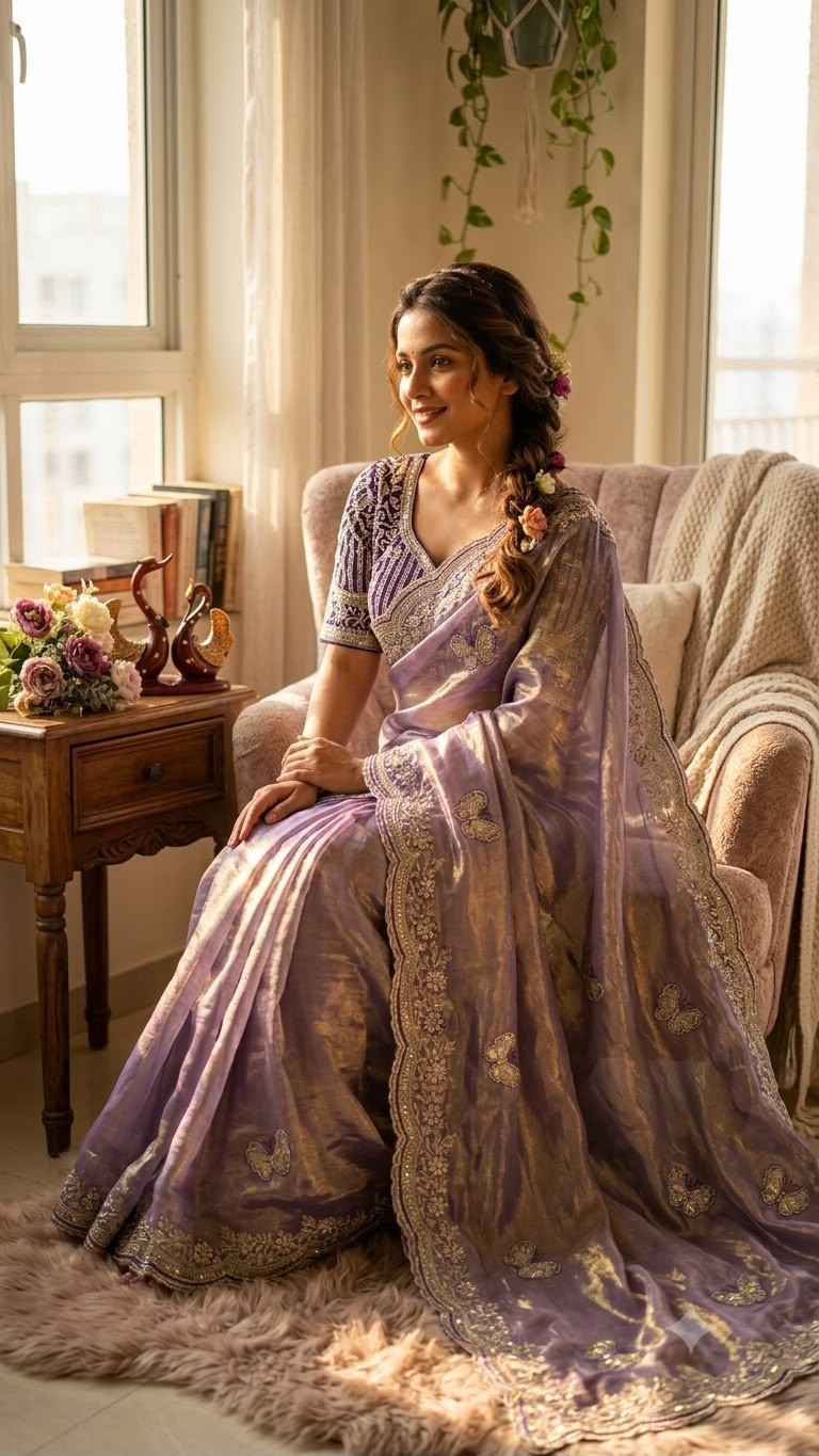 ✨ Designer Fendy Satin Saree with Heavy Embroidered Corset Blouse ✨
