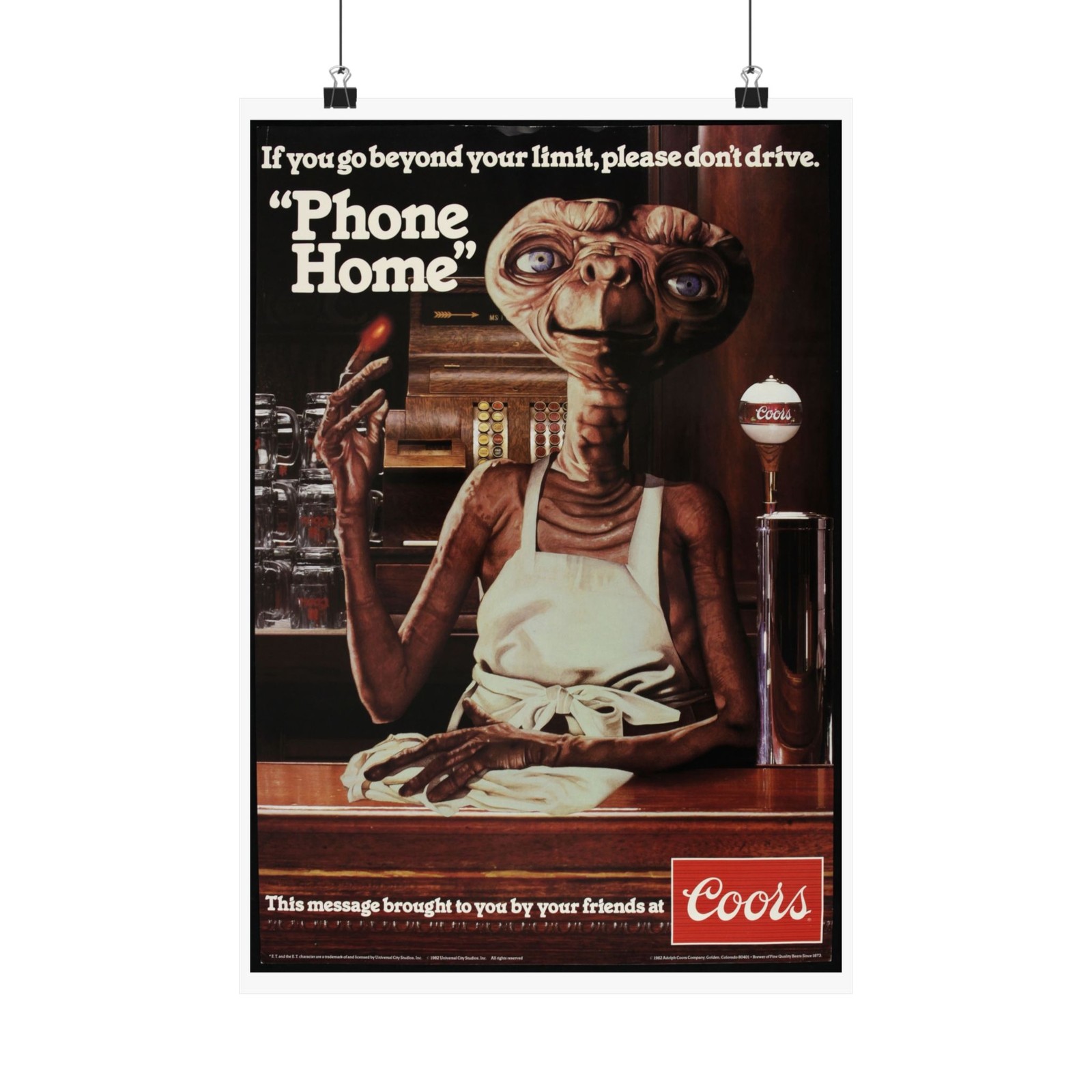 E.T. Phone Home Vintage Anti-Drunk Driving Poster - Matte Vertical Print