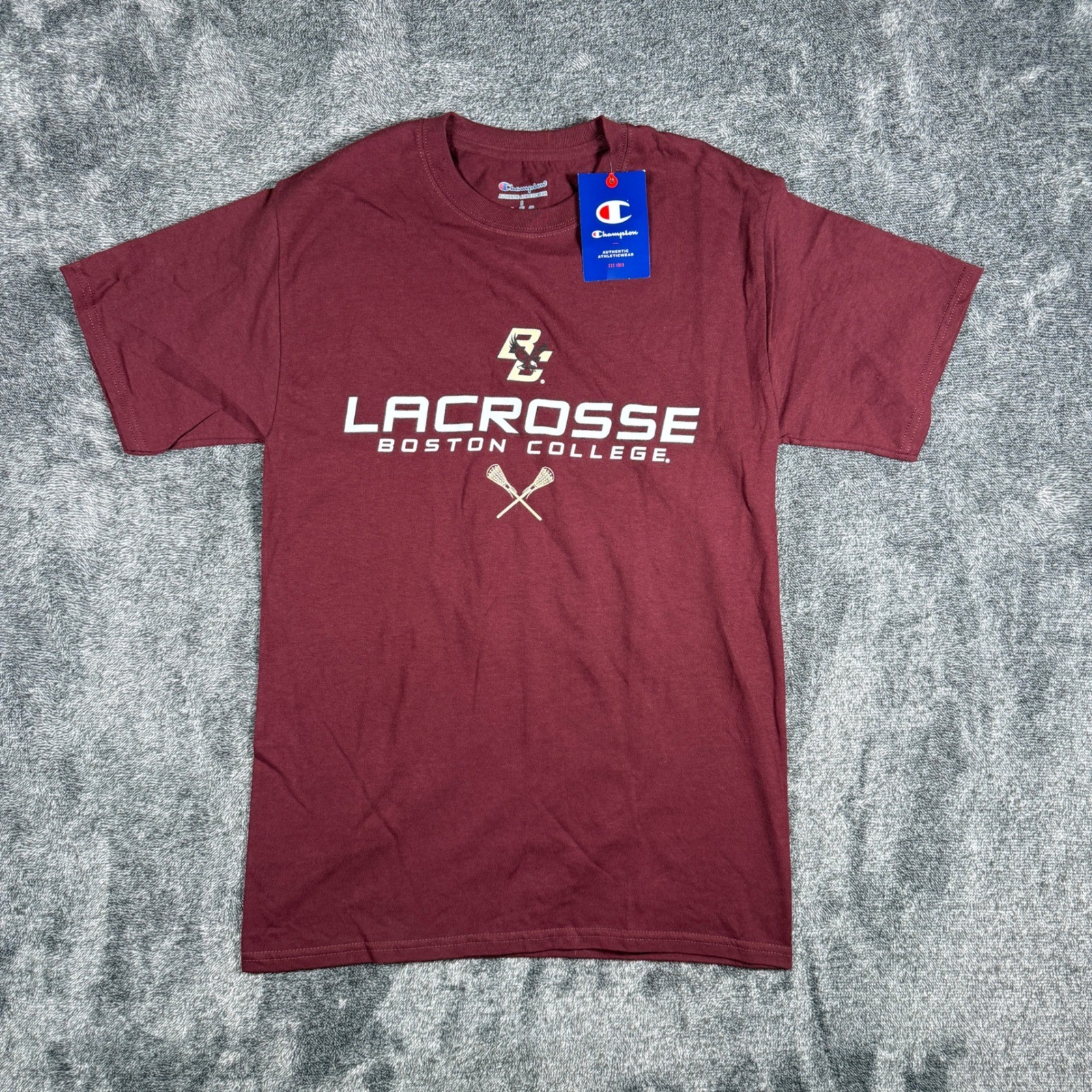 Champion Boston College Lacrosse T-Shirt Maroon Mens Small NWT CT1000578 Champion Boston College Lacrosse T-Shirt Maroon Mens Small NWT CT1000578