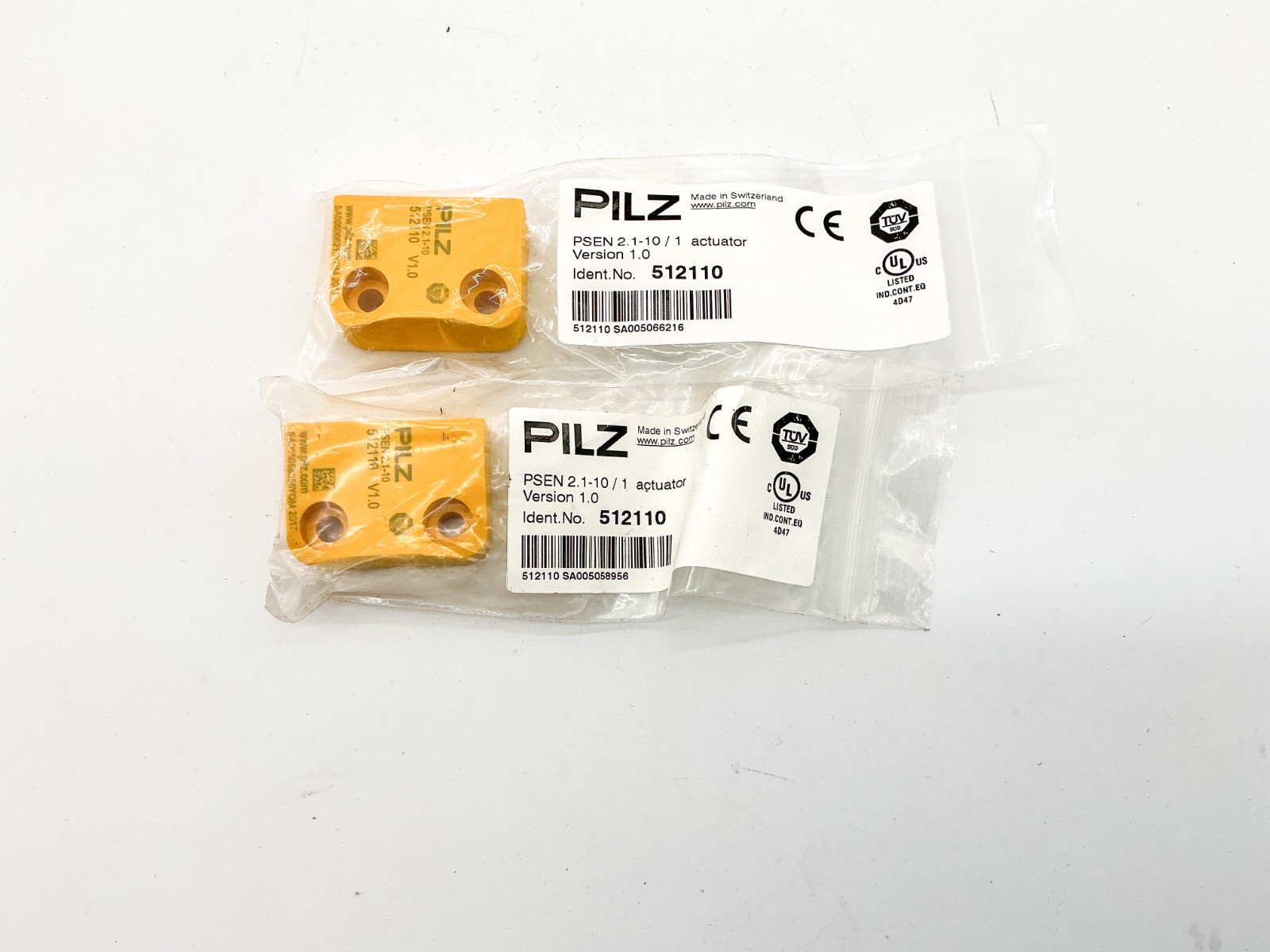 New Lot of 2 PILZ PSEN 2.1-10/1 Magnetic Actuator 512110 New Lot of 2 PILZ PSEN 2.1-10/1 Magnetic Actuator 512110