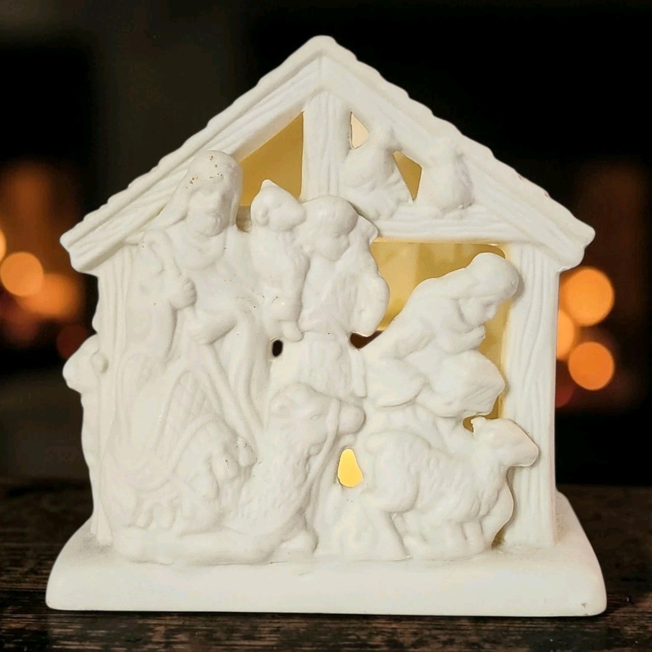 Vtg PARTYLITE O' Little Town Shepherds Nativity Tea Light Holder #P7313 5.5 Vtg PARTYLITE O' Little Town Shepherds Nativity Tea Light Holder #P7313 5.5