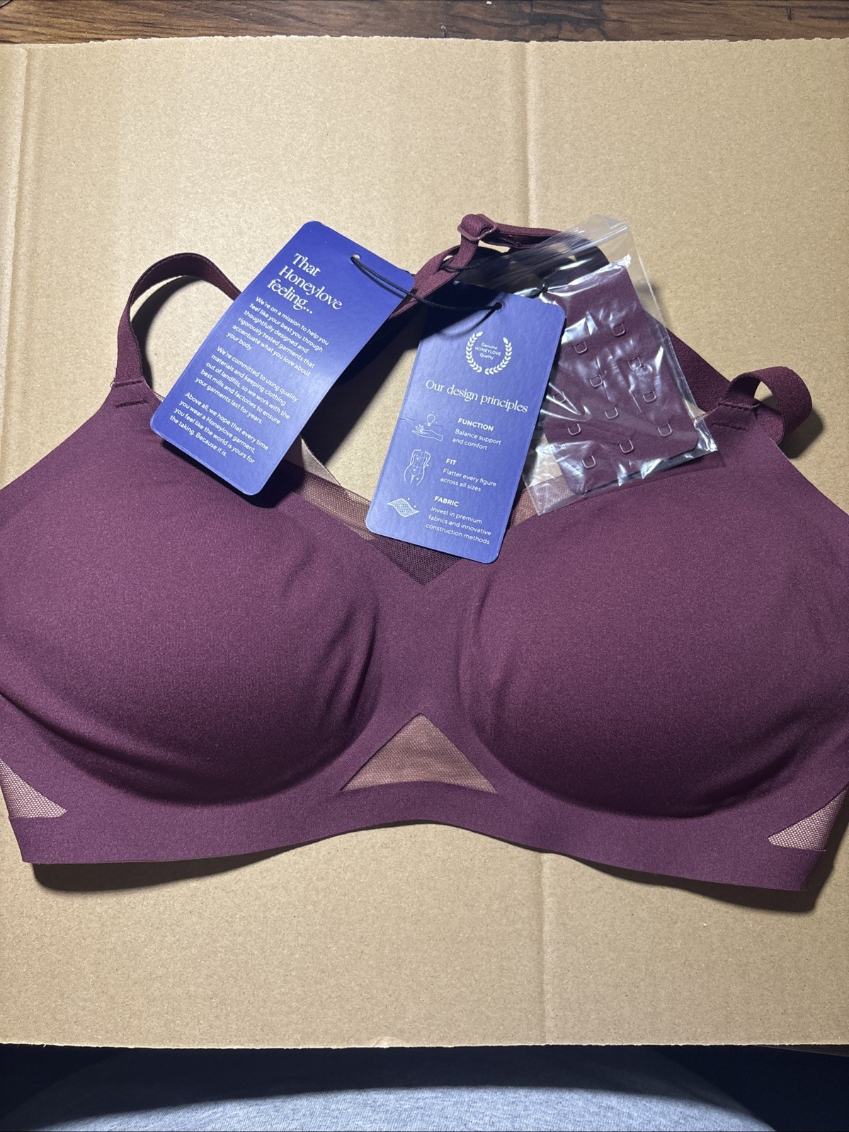 NWT Honeylove Liftwear Crossover Bra Size S Color Fig NWT Honeylove Liftwear Crossover Bra Size S Color Fig