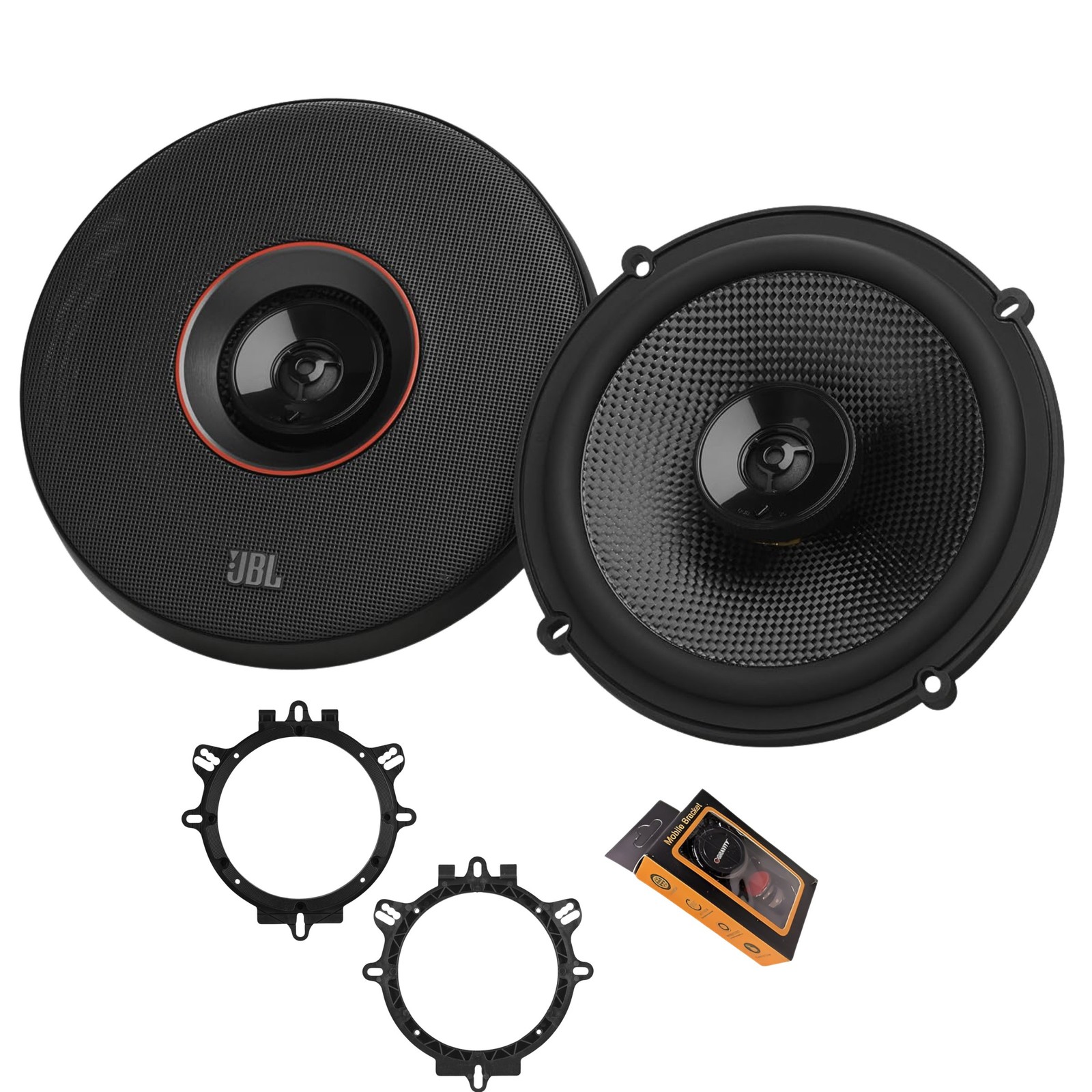 JBL Club 64SQ 6.5” 2-Way Car Speakers 225W Peak + A65S 6.5” Speaker Adapter