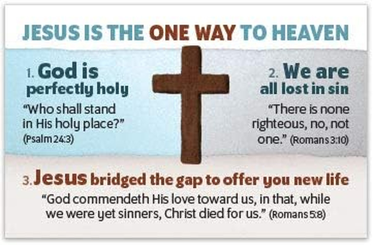Jesus Is The One Way (Mini Gospel Tract Card - Packet of 100 - KJV)
