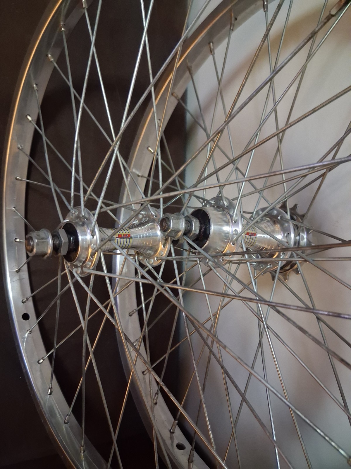 Vintage GT 36H Race Lace Hubs With Weinmann 4019 Hoops Front & Rear Wheels 