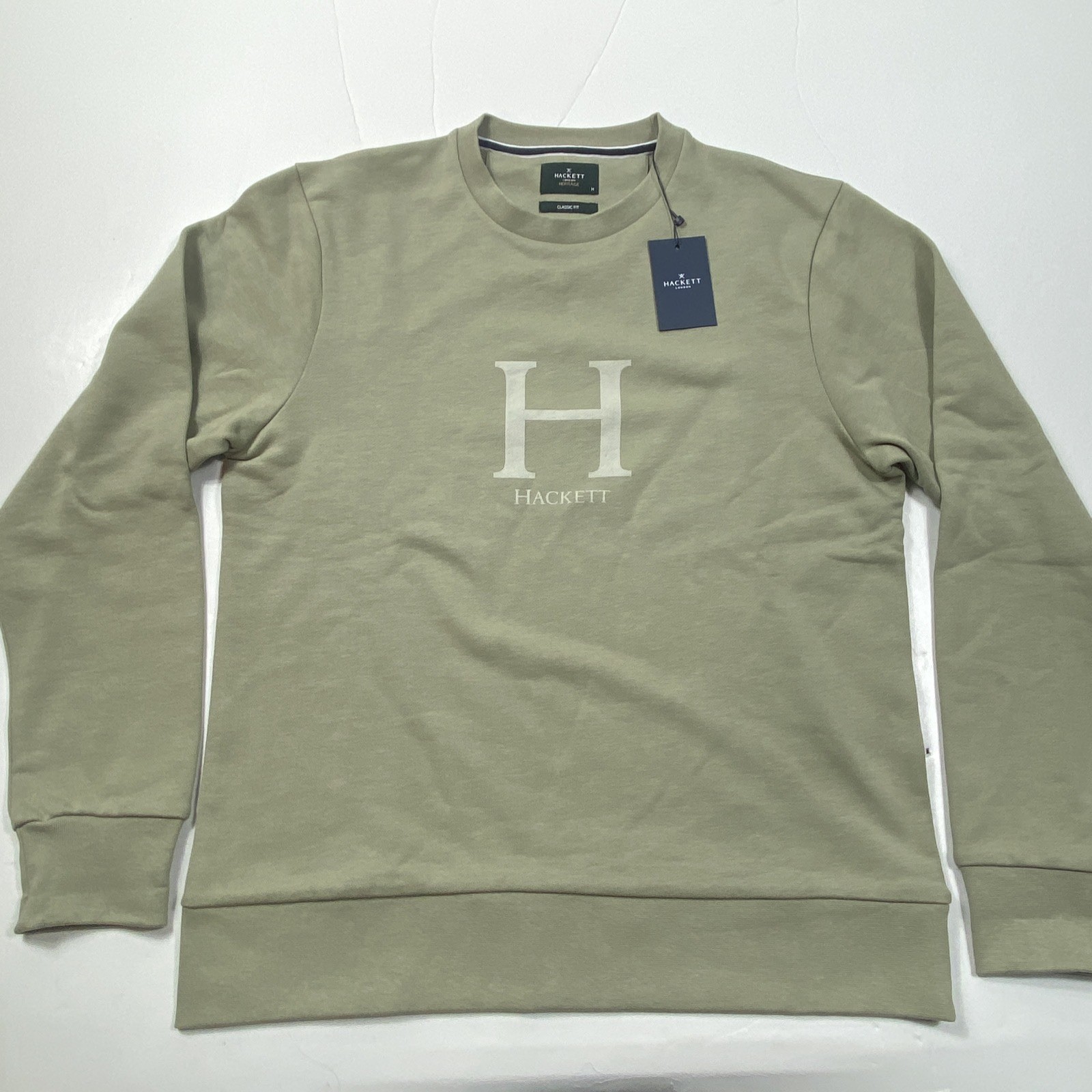 New Hackett London Heritage Crew Sweatshirt Mens Medium M Sage New Hackett London Heritage Crew Sweatshirt Mens Medium M Sage