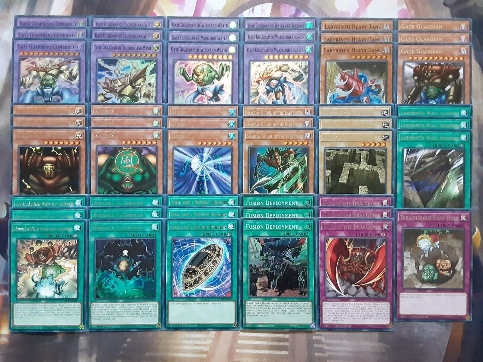 Yugioh Complete Gate Guardian Deck 52 Cards Combined Thunder Wind**HOT** + Bonus