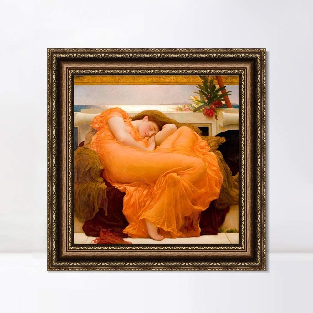 Framed Wall Art Giclee Print Flaming June by Frederick Leighton 28\