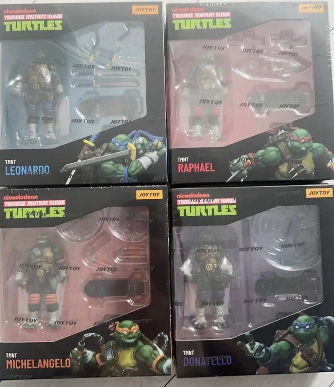 JOYTOY TMNT 1/18 Action Figures Michelangelo Donatello Leonardo Raphael Set of 4
