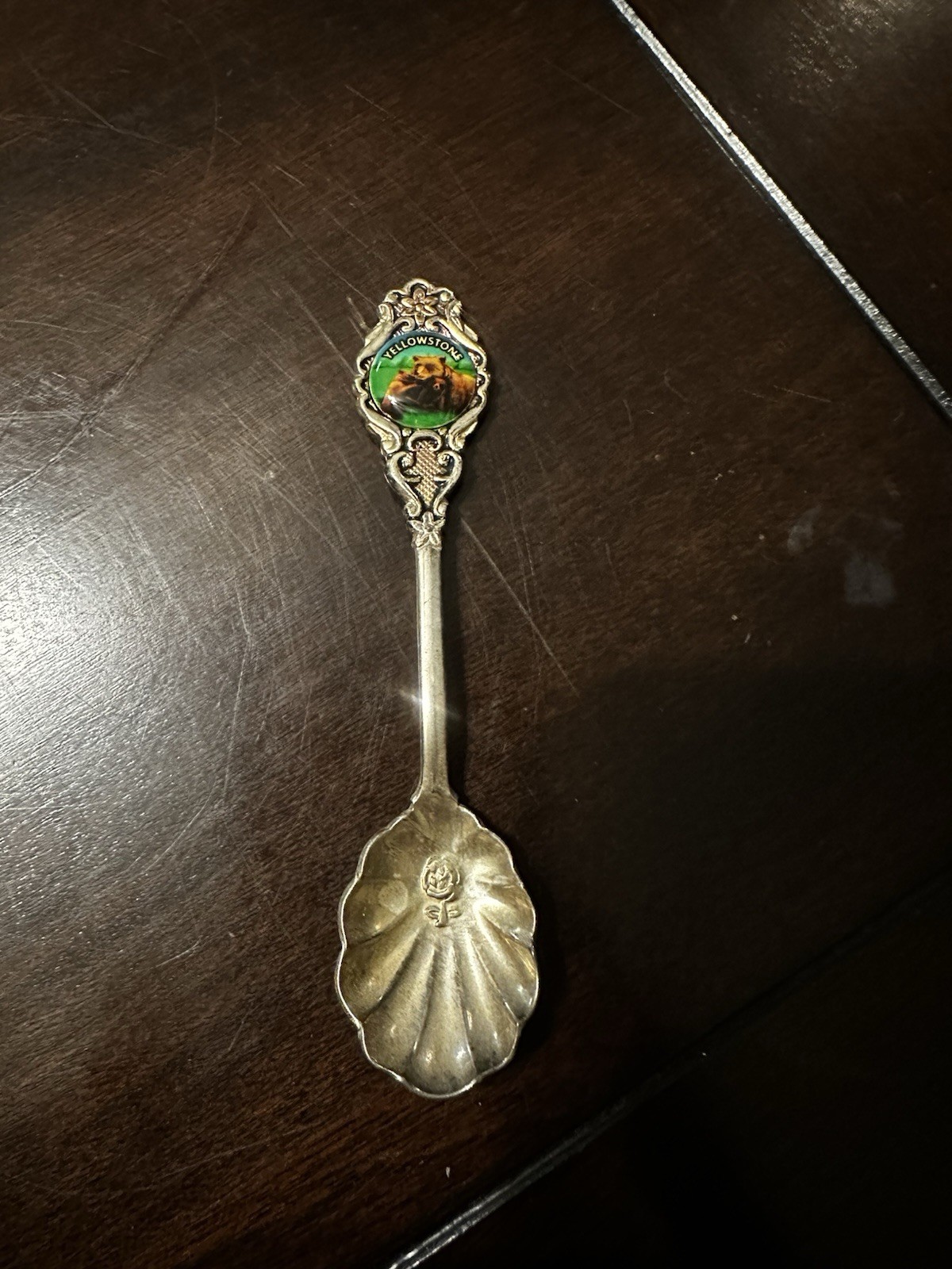 Vintage Yellowstone Souvenir Spoon Silver Plated Wildlife Bear 4.5” Collector